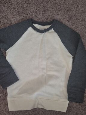 Men's Two-Tone Raglan Sweatshirt - Cream and Dark Gray